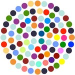 Symbol Inklusion mit vielen farbigen Kreisen