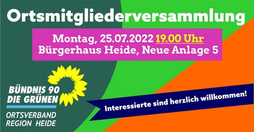 OMV am 25. Juli 2022 um 19.00 Uhr  im Heider Bürgerhaus